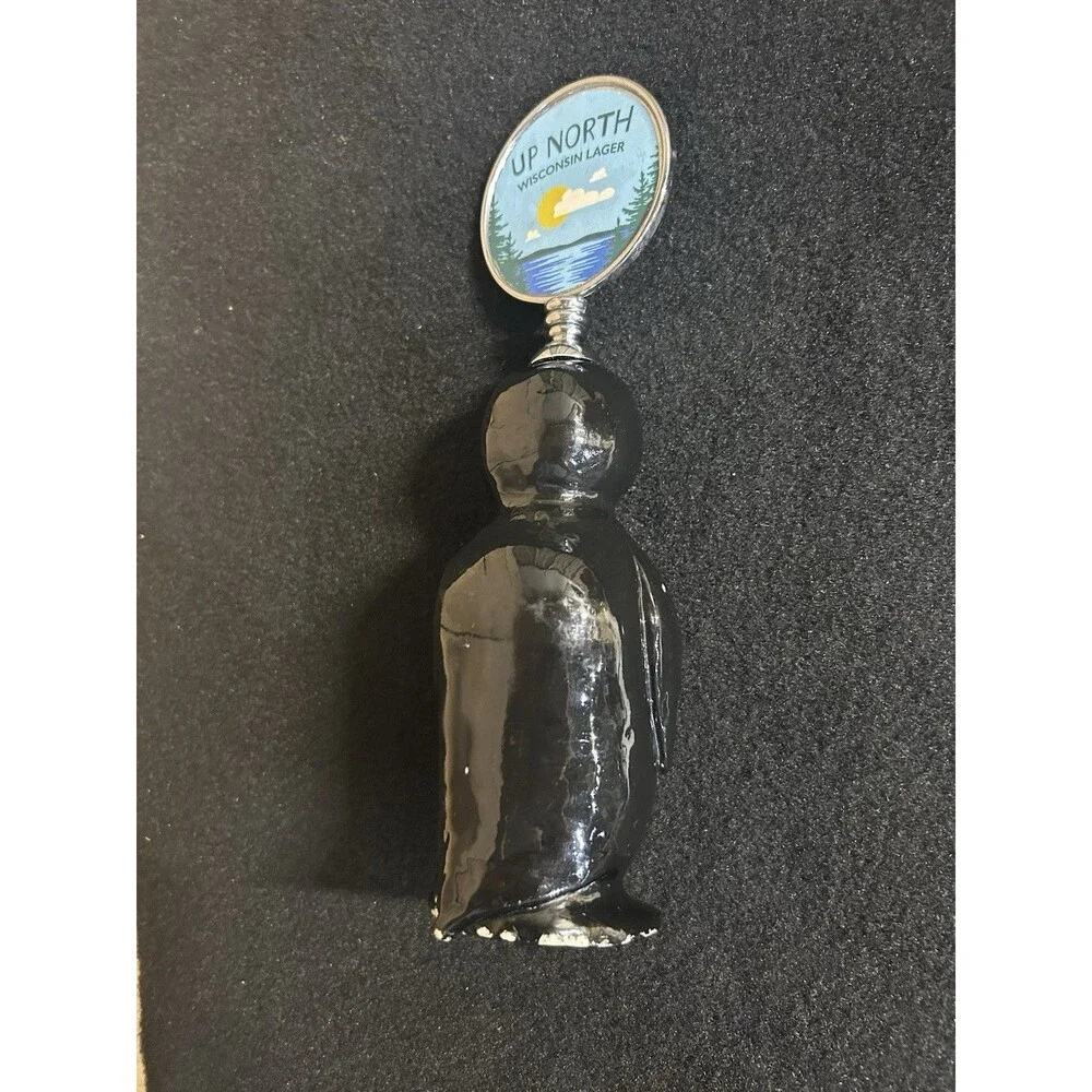 One Barrel Brewing Beer Tap Handle Ceramic Penguin Up North Wisconsin Lager B18